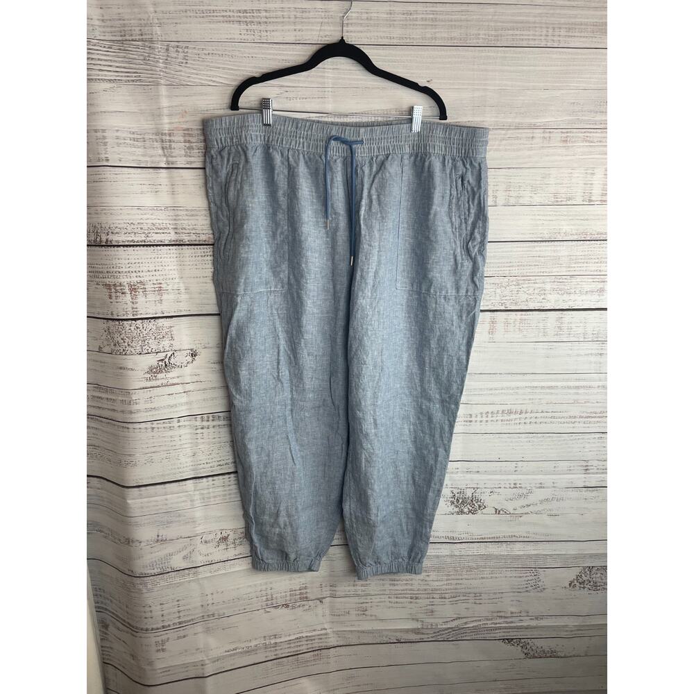 Athleta Cabo Linen Jwomens Sz 22 ogger Pants Light Blue